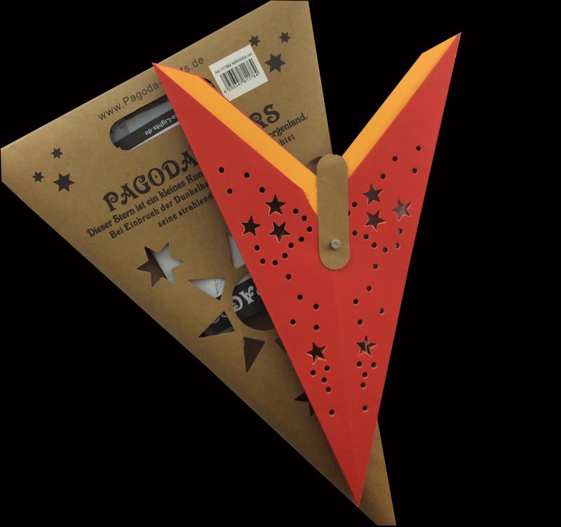Mirissa Rot - Faltbarer Leuchtstern, Weihnachtsstern aus Papier mit 9 Zacken, 60 cm